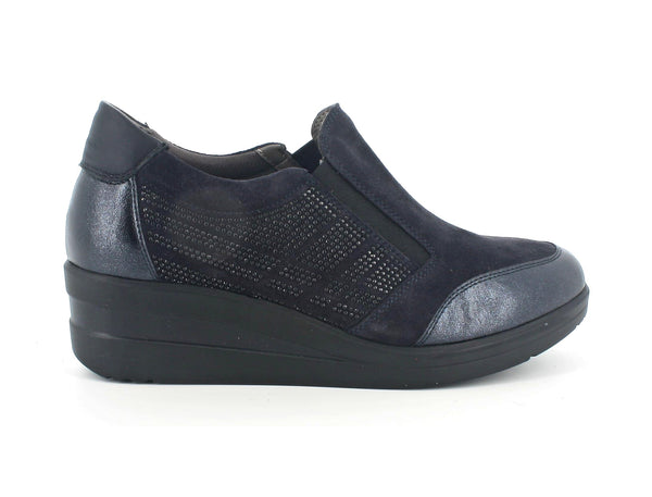 Melluso donna scarpe slip-on camoscio blu